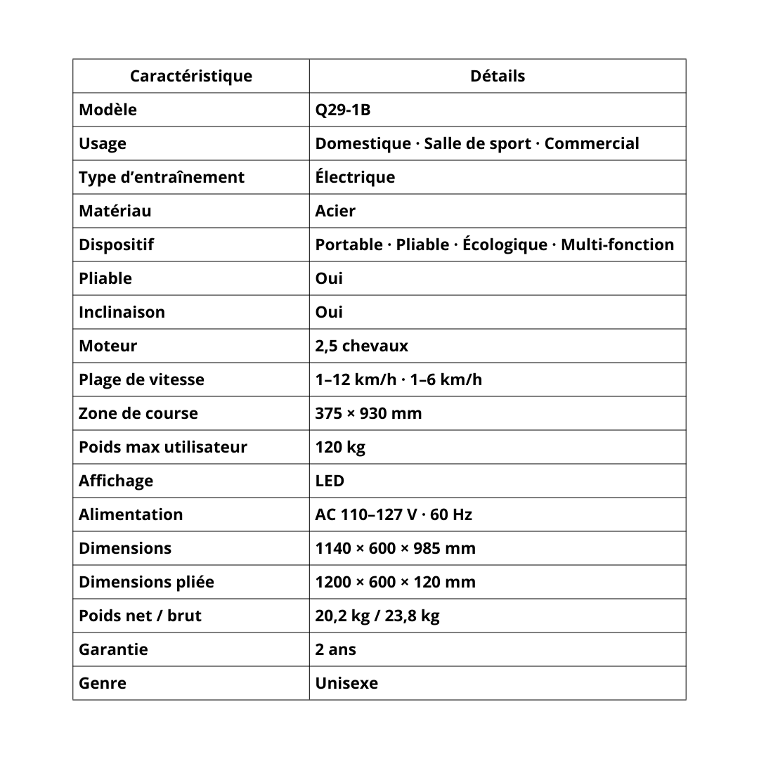 TAPIS DE COURSE BRAXUS Shopvault